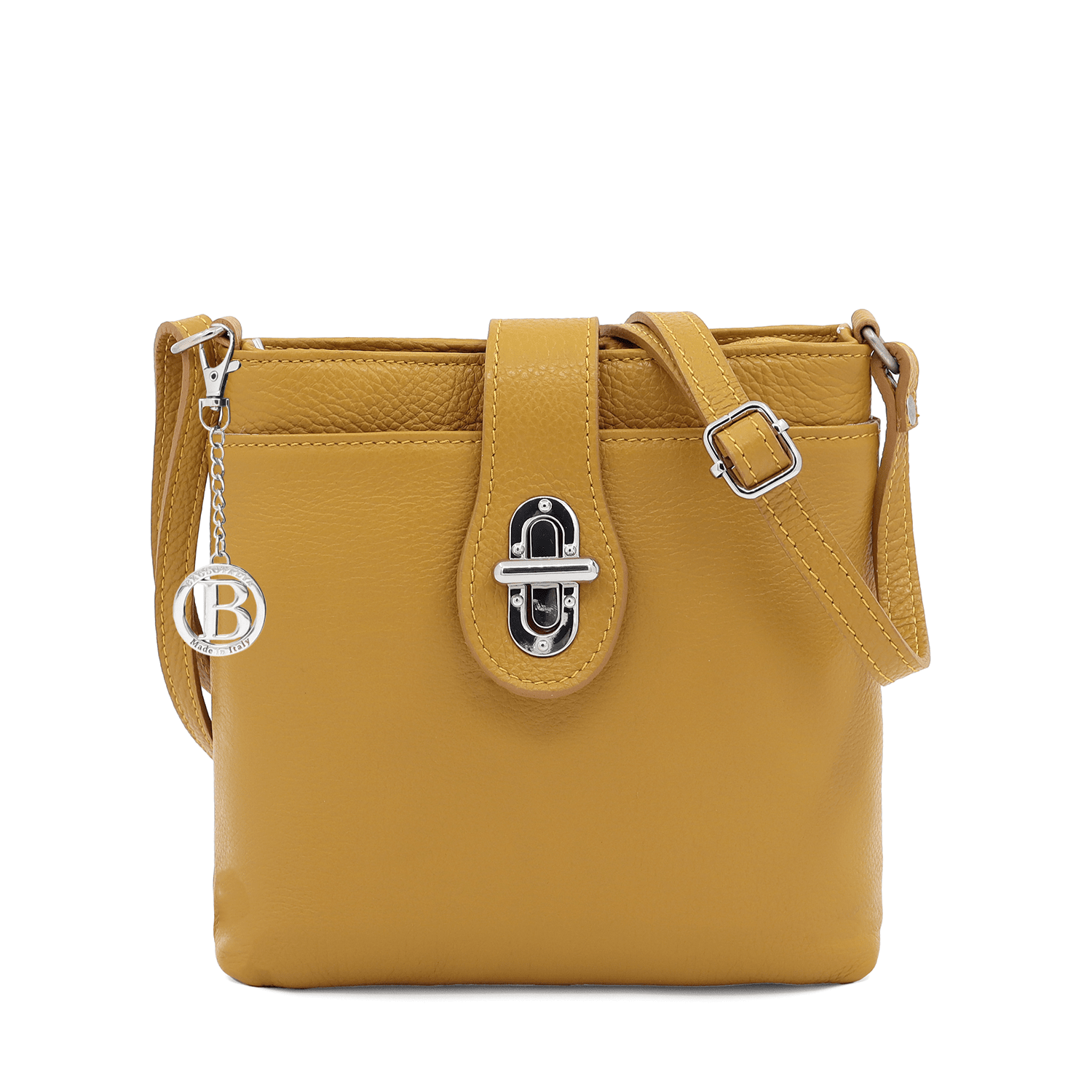 Andria természetes bőr válltáska - mustársárga