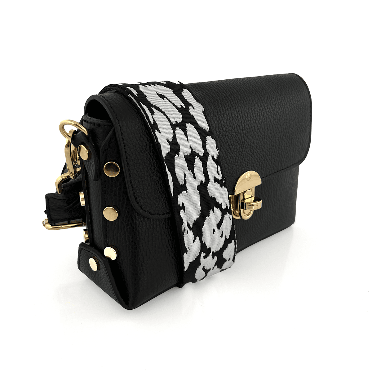 Antoanella női táska természetes bőrből - fekete