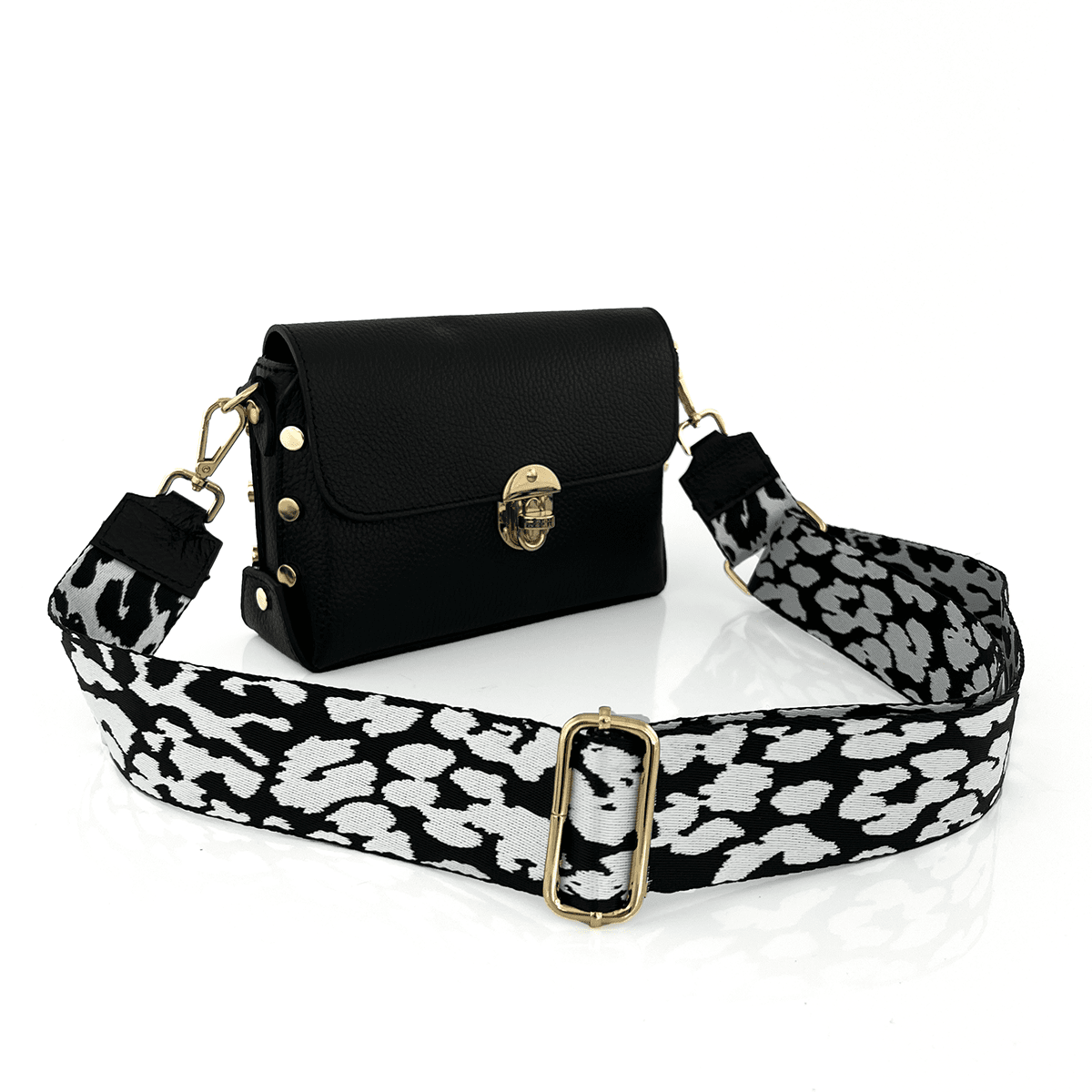 Antoanella női táska természetes bőrből - fekete