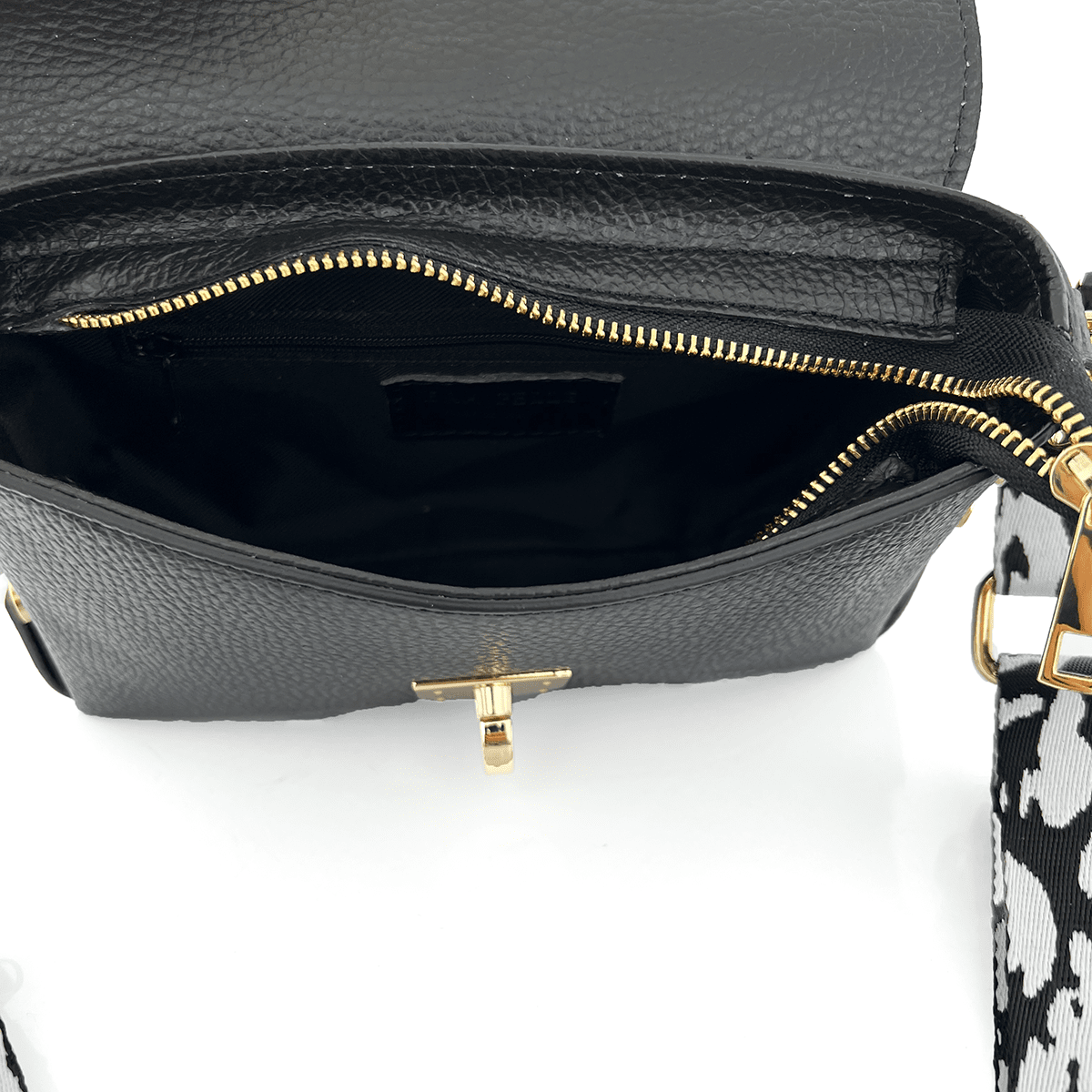 Antoanella női táska természetes bőrből - fekete