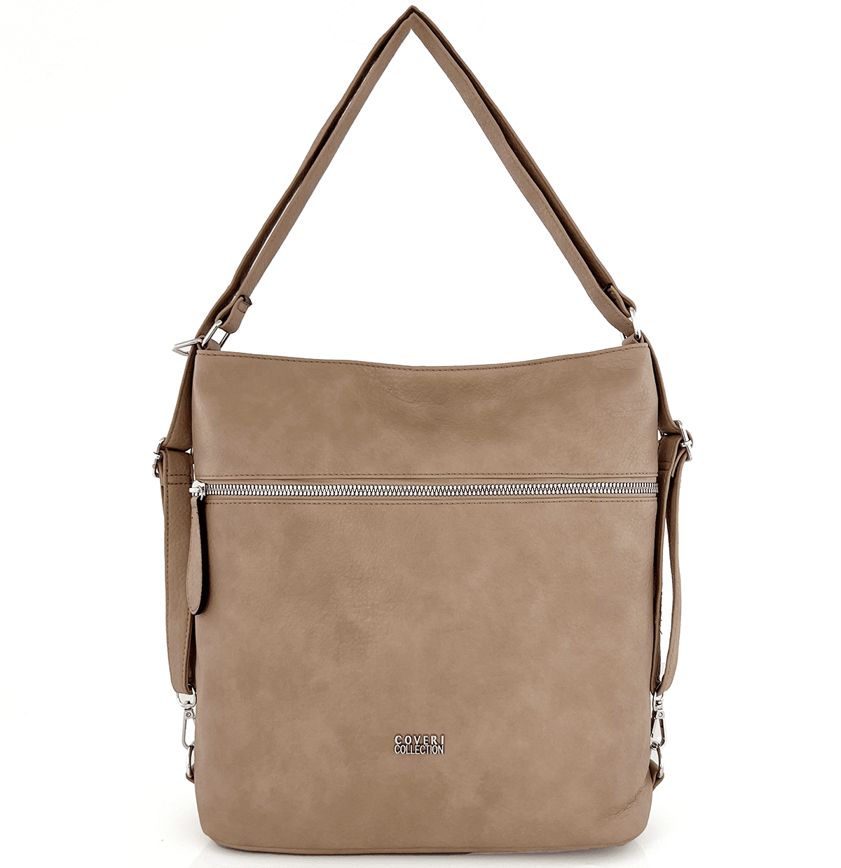 2 az 1-ben - Nagy táska és hátizsák, alkalmas mindennapi használatra - világosbarna