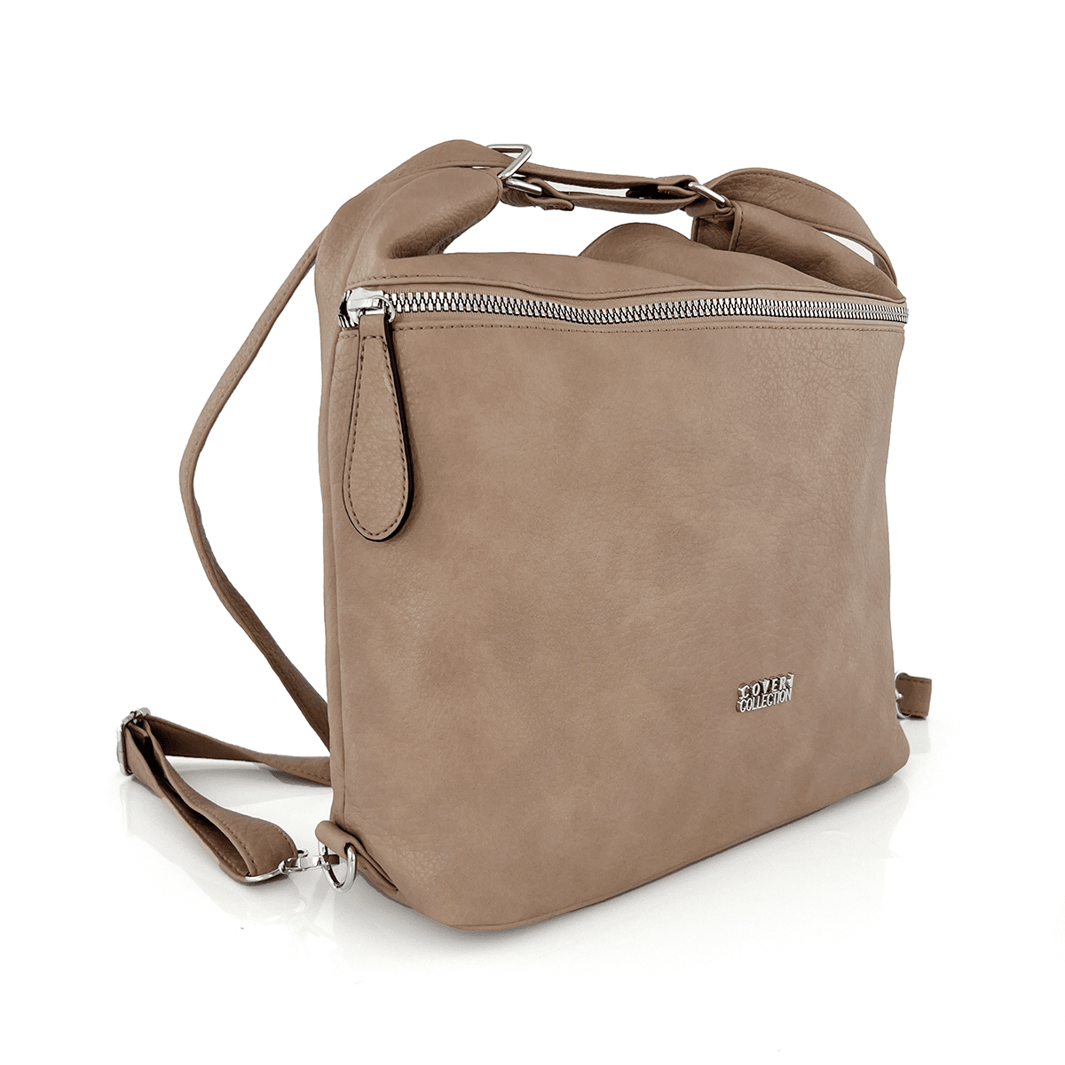 2 az 1-ben - Nagy táska és hátizsák, alkalmas mindennapi használatra - világosbarna