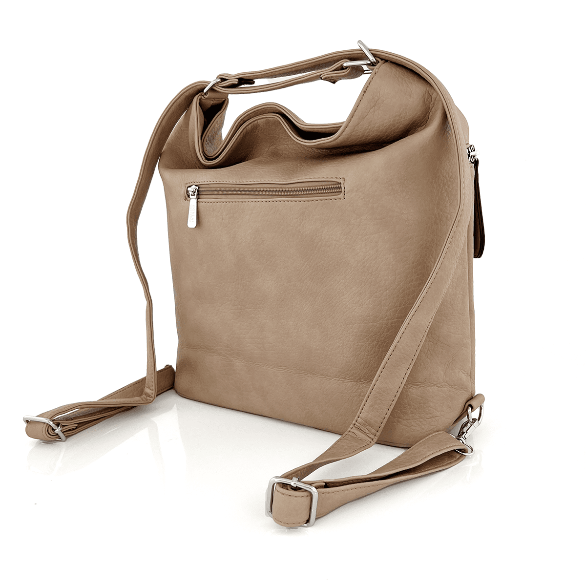 2 az 1-ben - Nagy táska és hátizsák, alkalmas mindennapi használatra - világosbarna