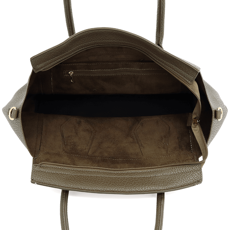 KASSANDRA - Női táska bambusz részletekkel - sötétzöld