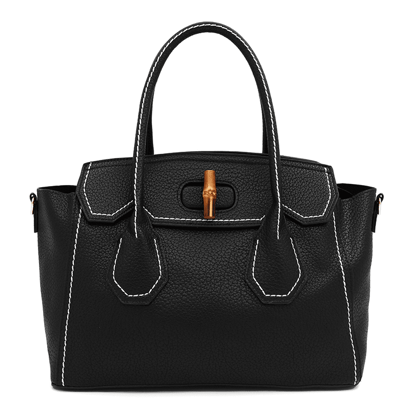 KASSANDRA - Női táska bambusz részletekkel - fekete