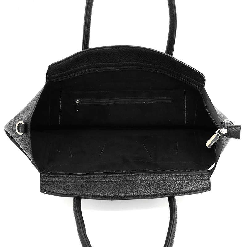 KASSANDRA - Női táska bambusz részletekkel - fekete