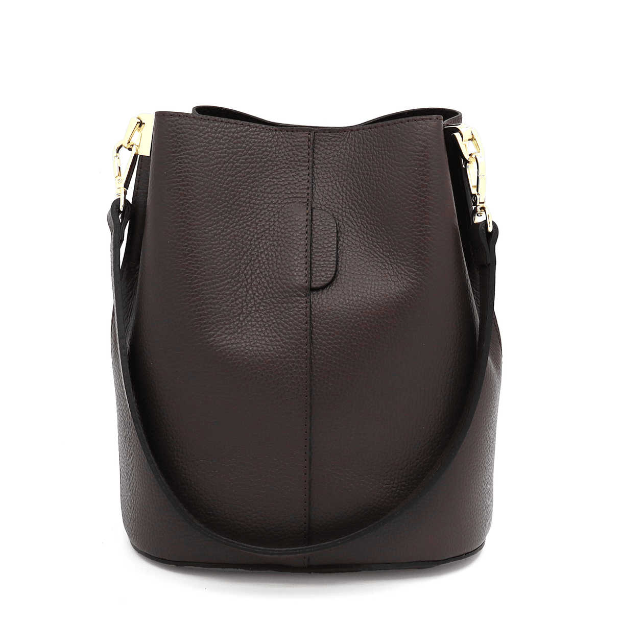 Női táska természetes bőrből, 2 fogantyúval Alba - sötétbarna