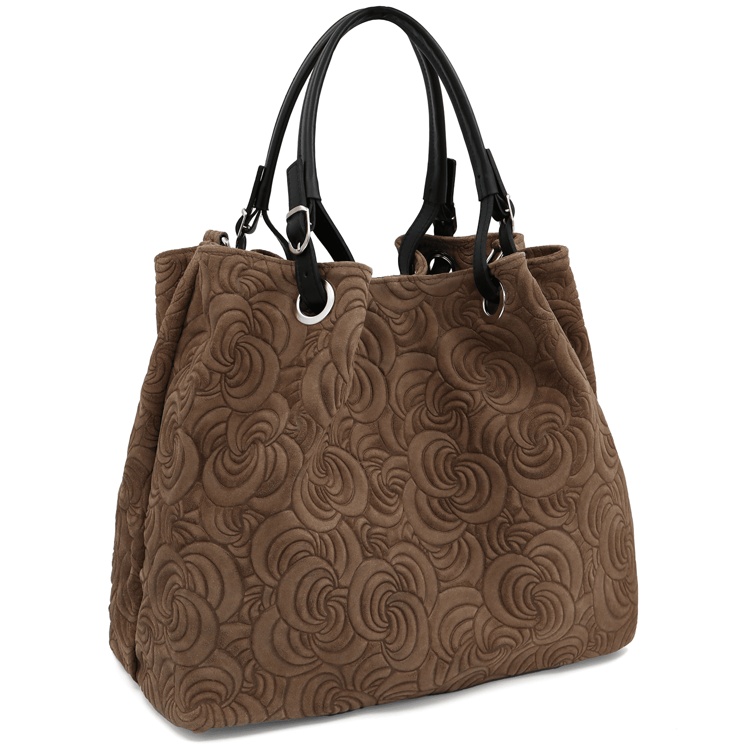 Nagy női táska természetes velúrból Rosie - barna