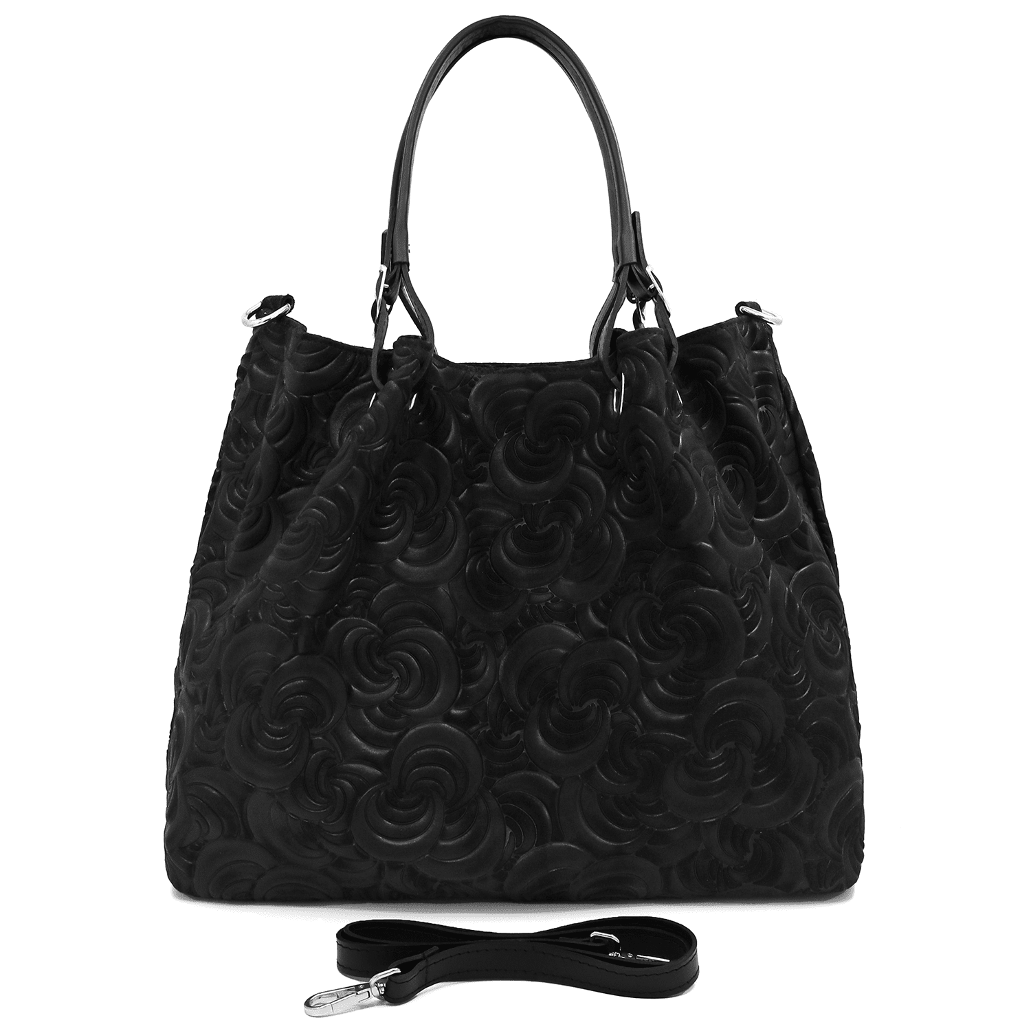 Nagy női táska természetes velúrból Rosie - fekete