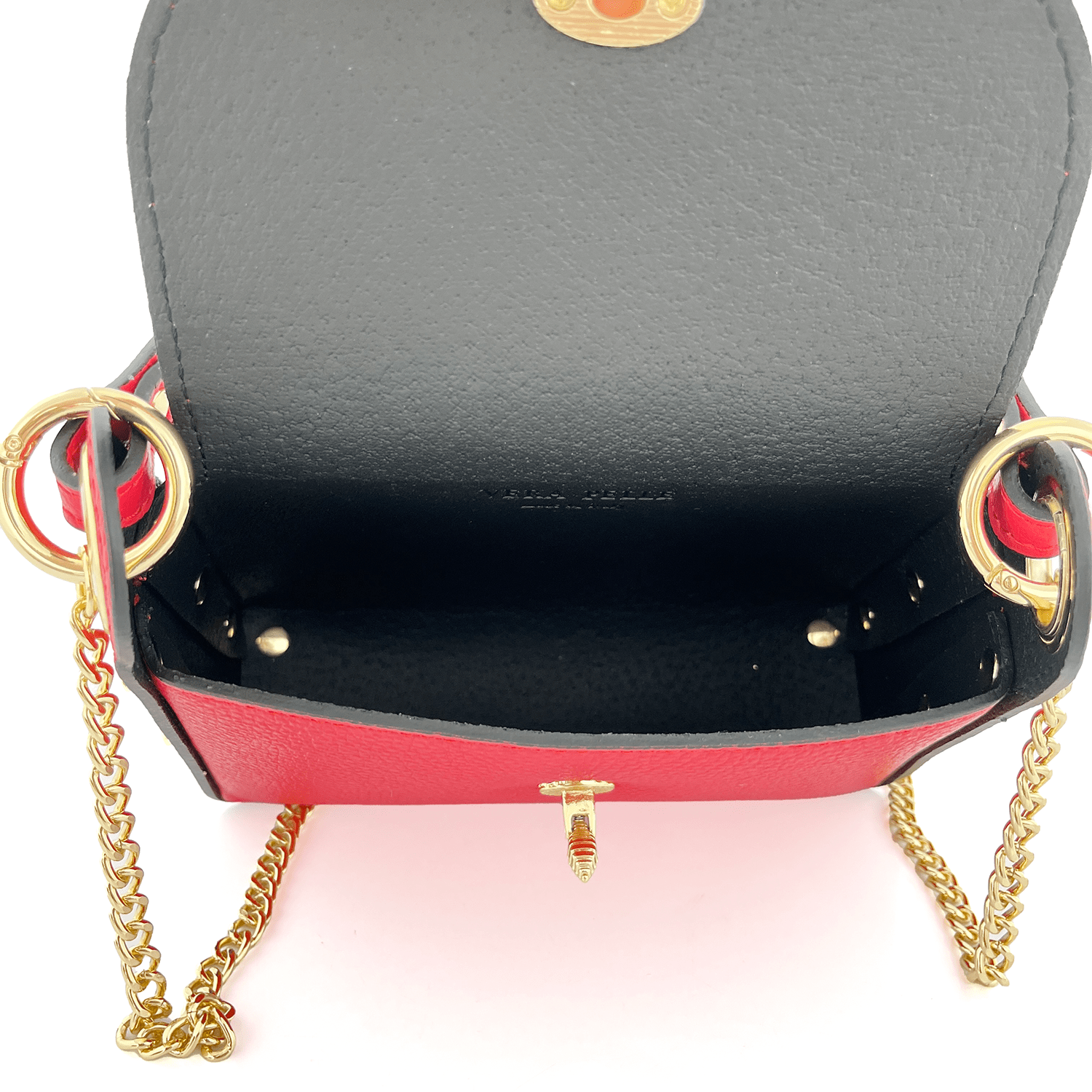 Női táska 2 fogantyúval természetes bőrből Alena  - világos vörös