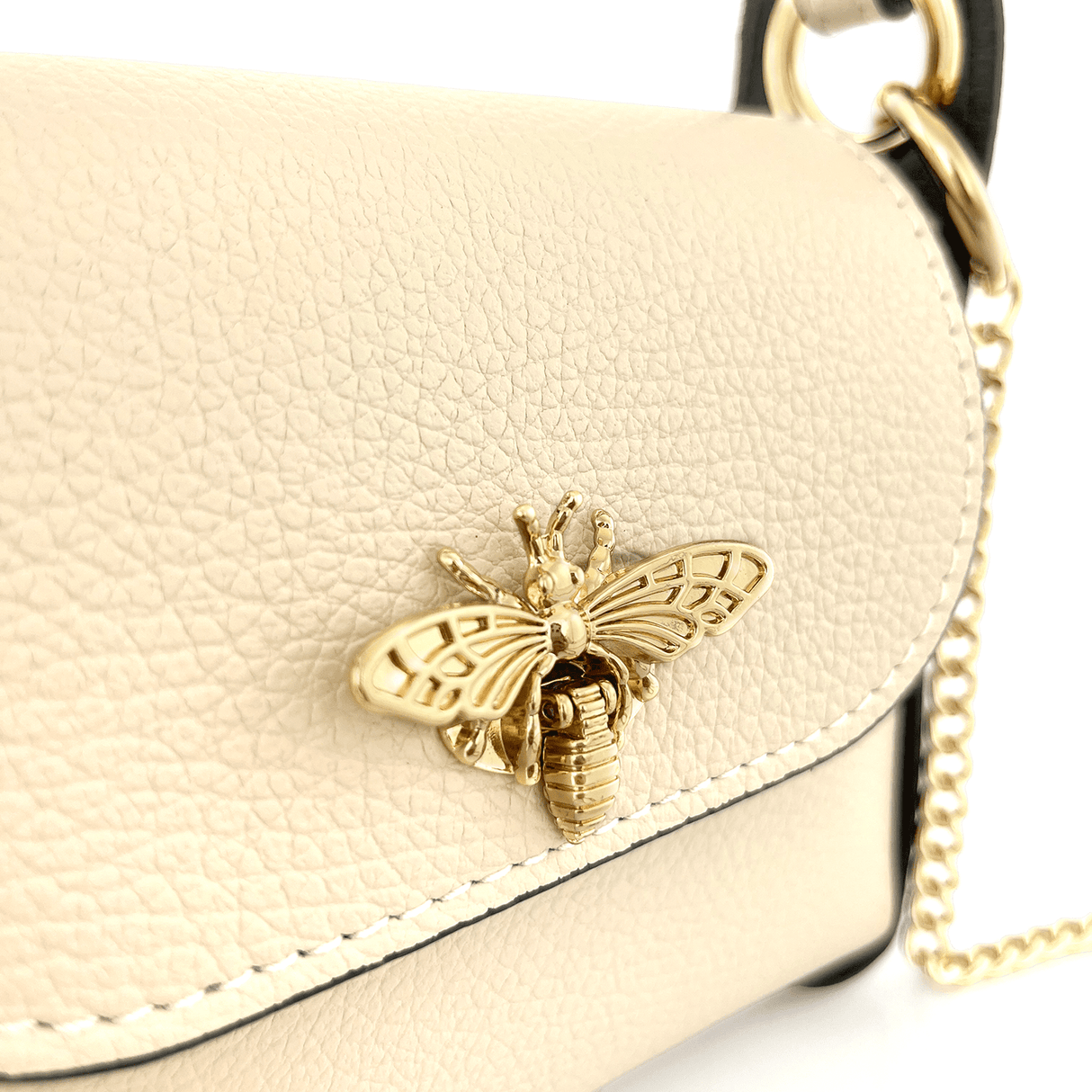 Női táska 2 fogantyúval, természetes bőrből, Alena - bézs