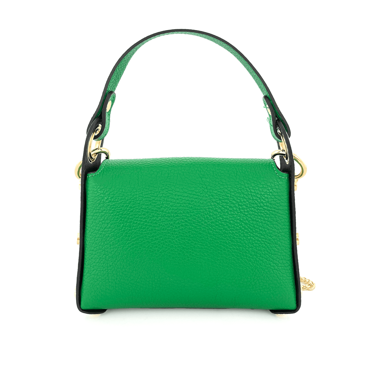 Női táska 2 fogantyúval, természetes bőrből, Alena - zöld