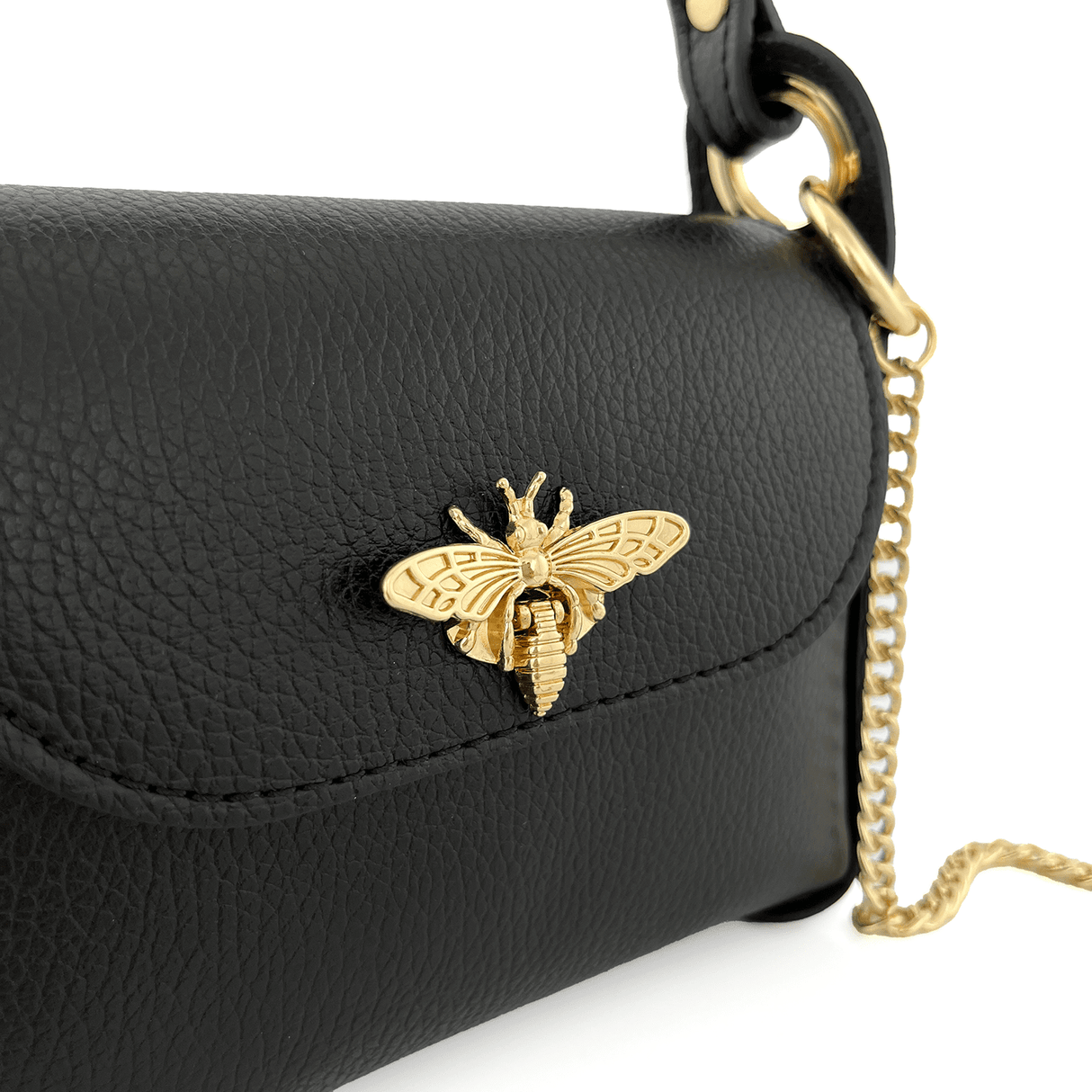 Női táska 2 fogantyúval természetes bőrből Alena - fekete