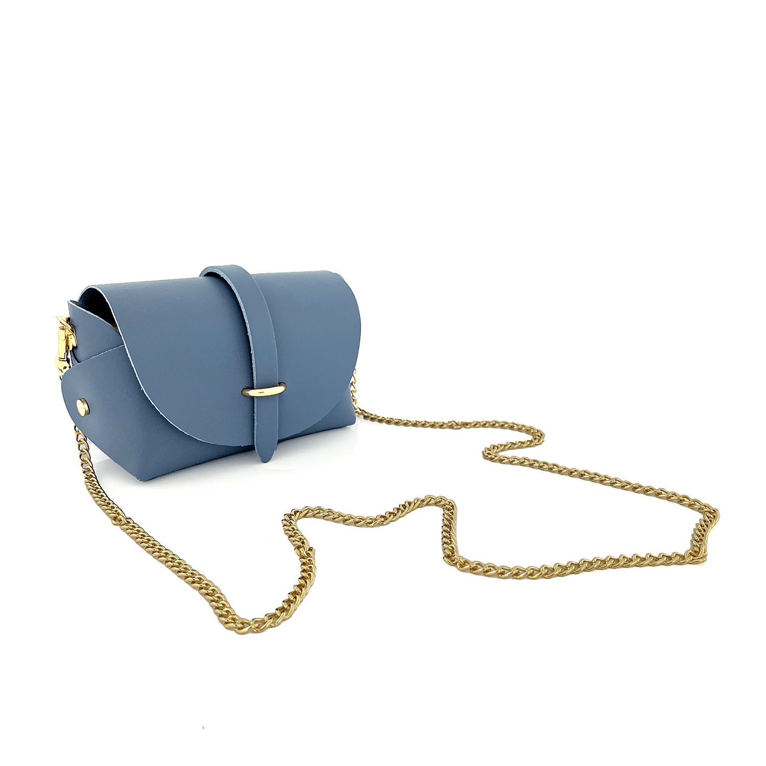 Válltáska természetes bőrből Rosana - világoskék