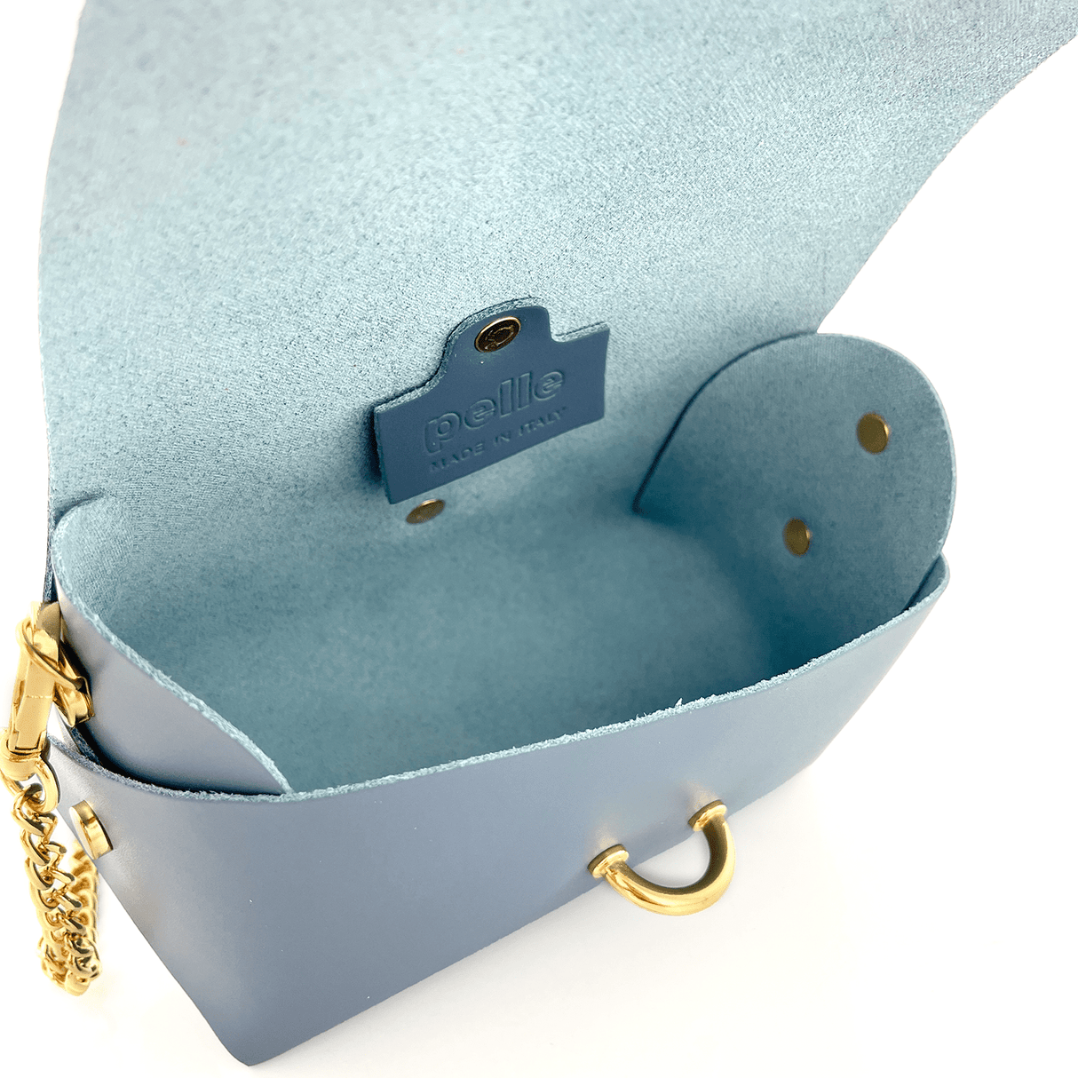 Válltáska természetes bőrből Rosana - világoskék