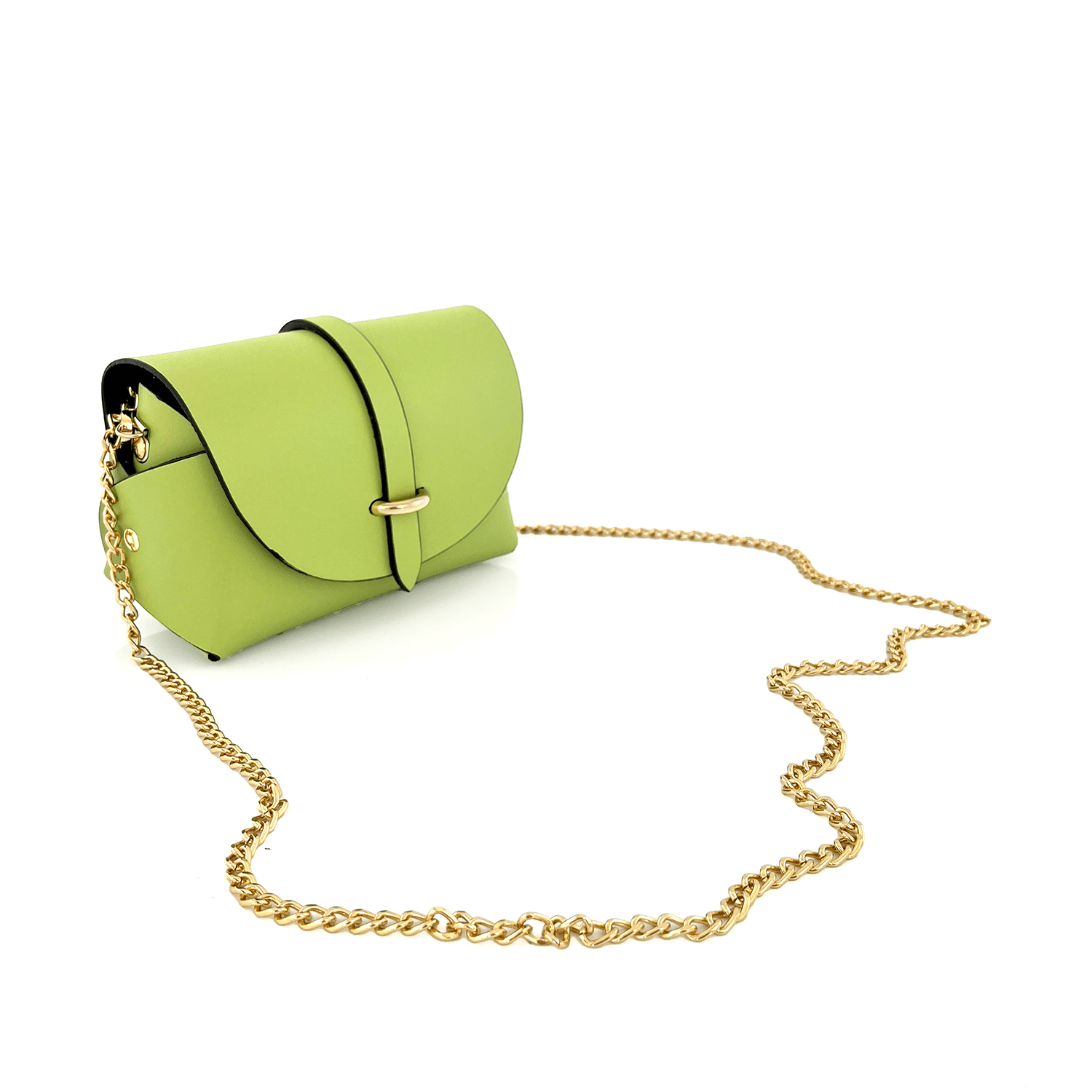 Rosana természetes bőr válltáska - világoszöld