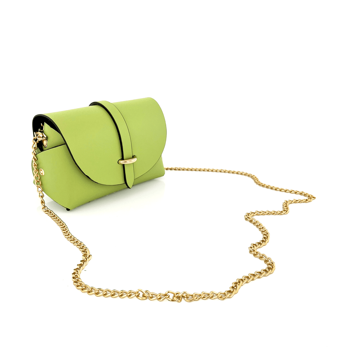 Rosana természetes bőr válltáska - világoszöld