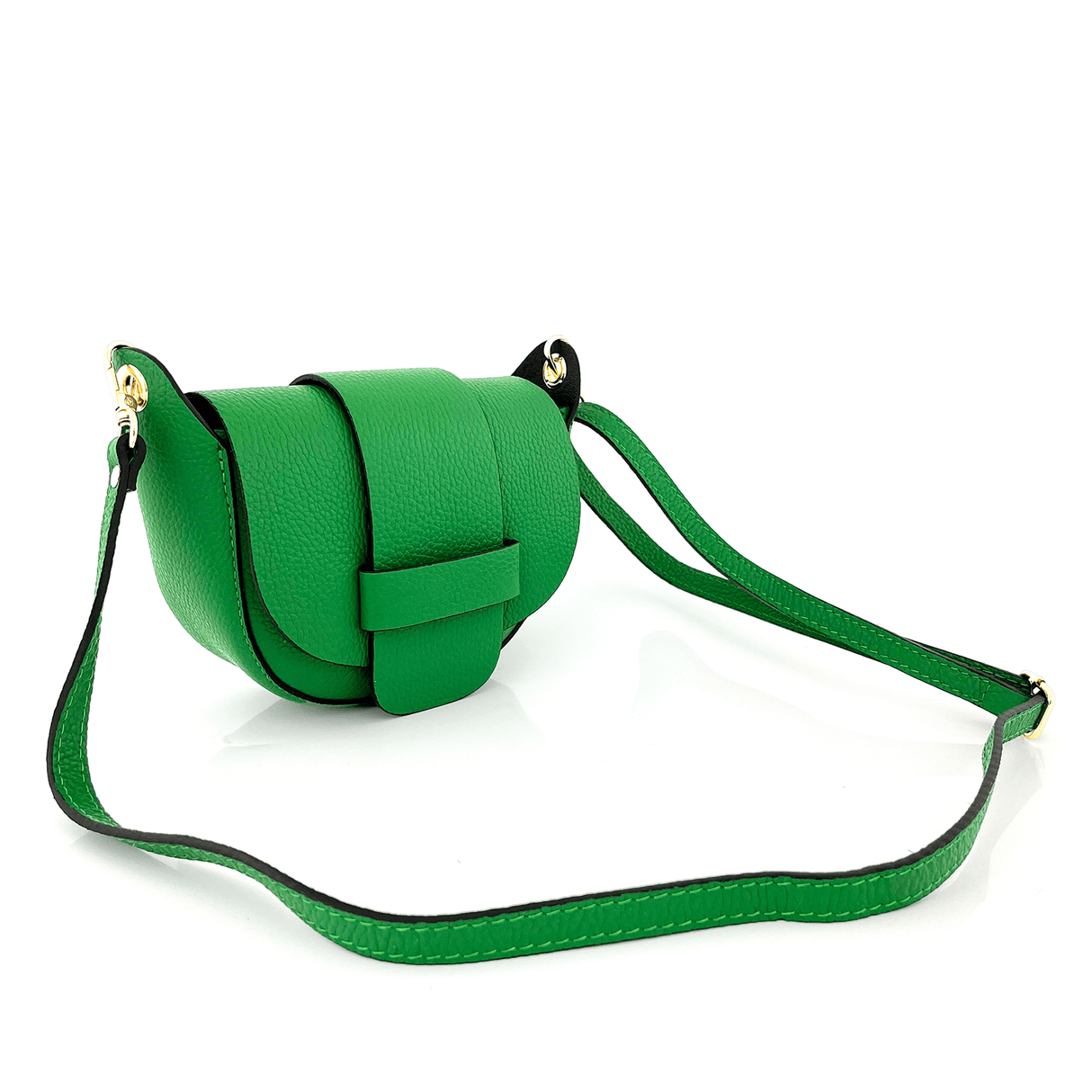 Leandra természetes bőr válltáska - zöld