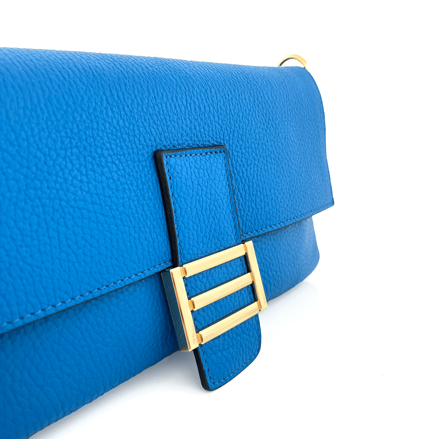 Női táska 2 fogantyúval, természetes bőrből, Napolia - kék