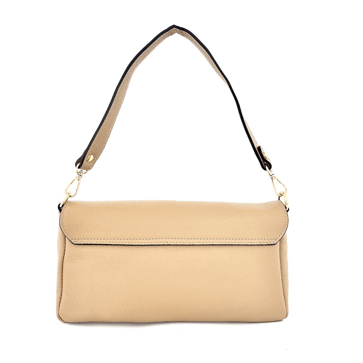 Női táska 2 fogantyúval, természetes bőrből, Napolia - világosbarna