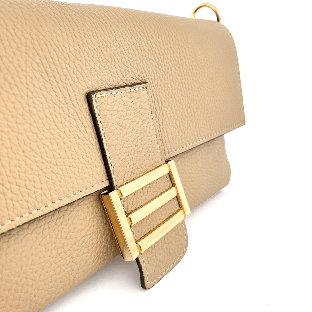 Női táska 2 fogantyúval, természetes bőrből, Napolia - világosbarna