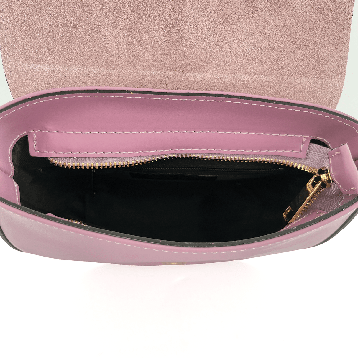 Andrea természetes bőr és velúr válltáska - levendula