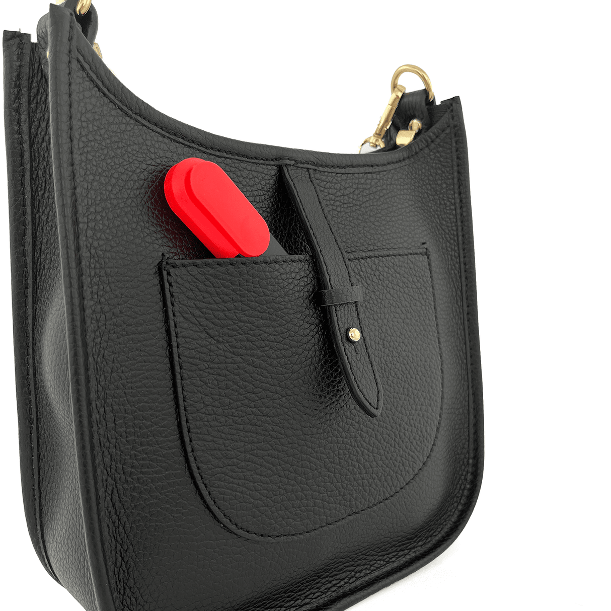 Női táska 2 fogantyúval természetes bőrből Lena - fekete