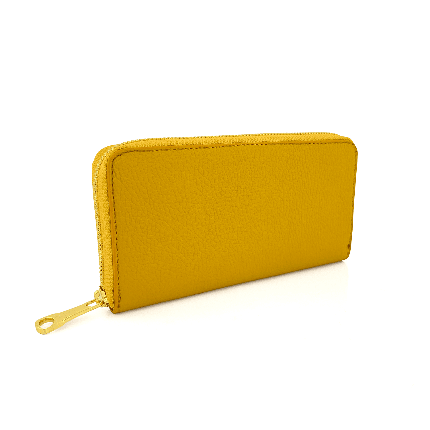 Női természetes bőr pénztárca - mustársárga