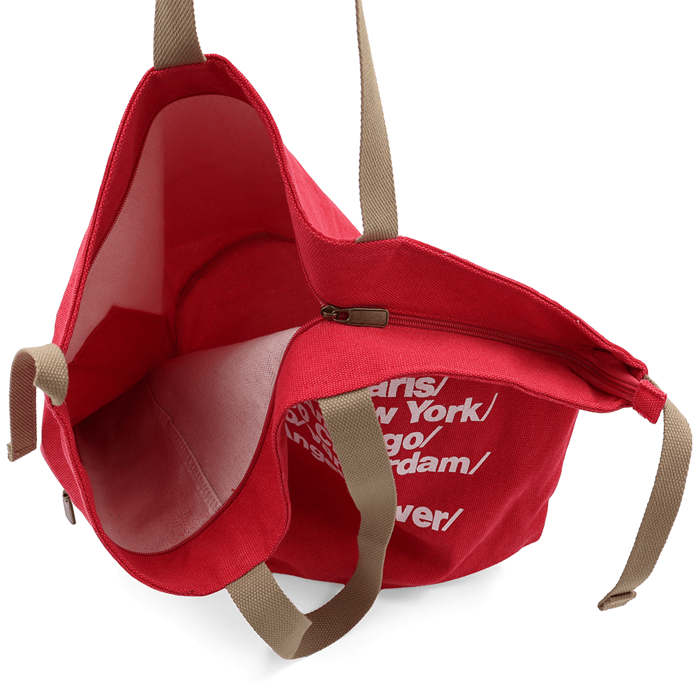 Nagy strandtáska Simona nyomtatással - piros