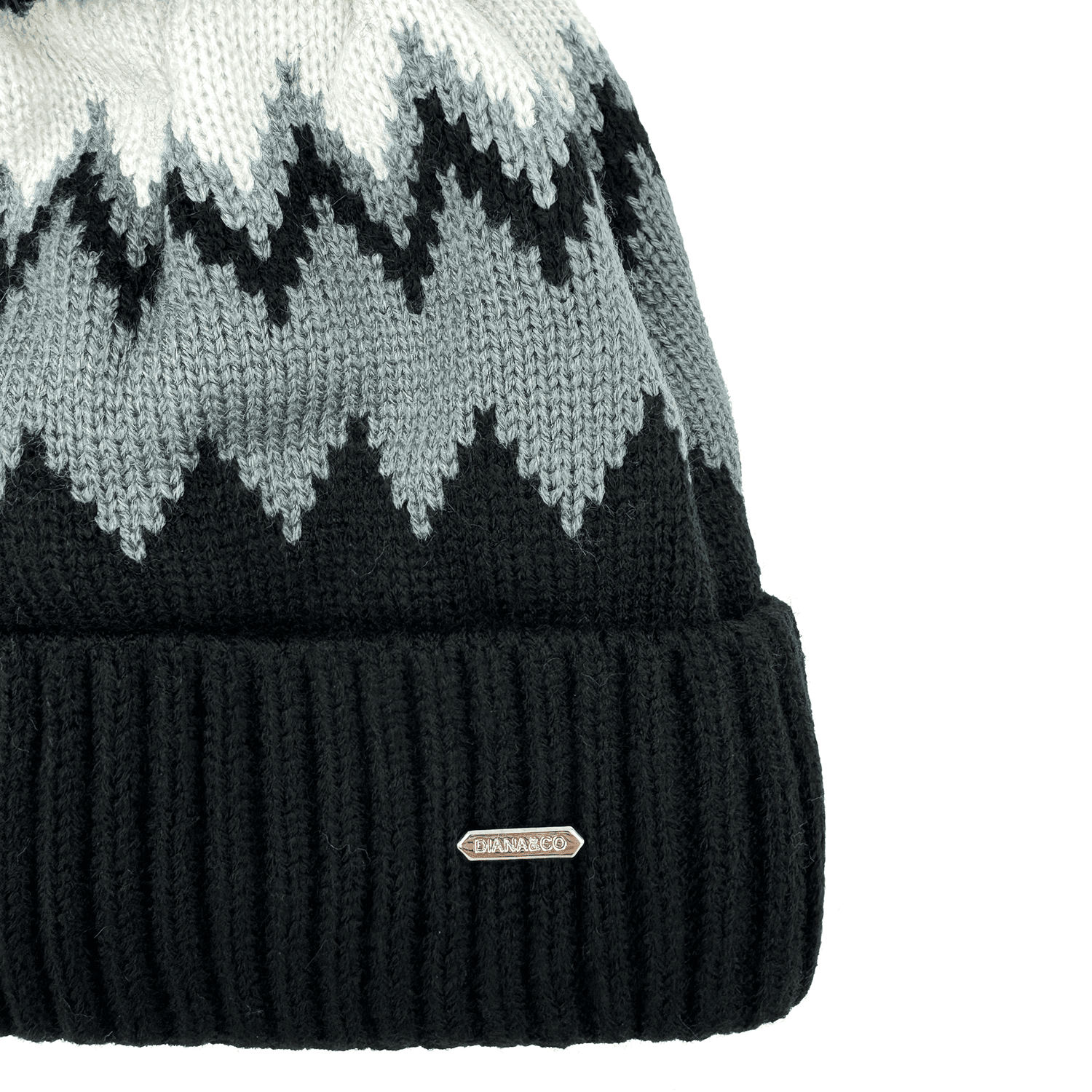 Diana & Co - Színes sapka meleg béléssel - fekete