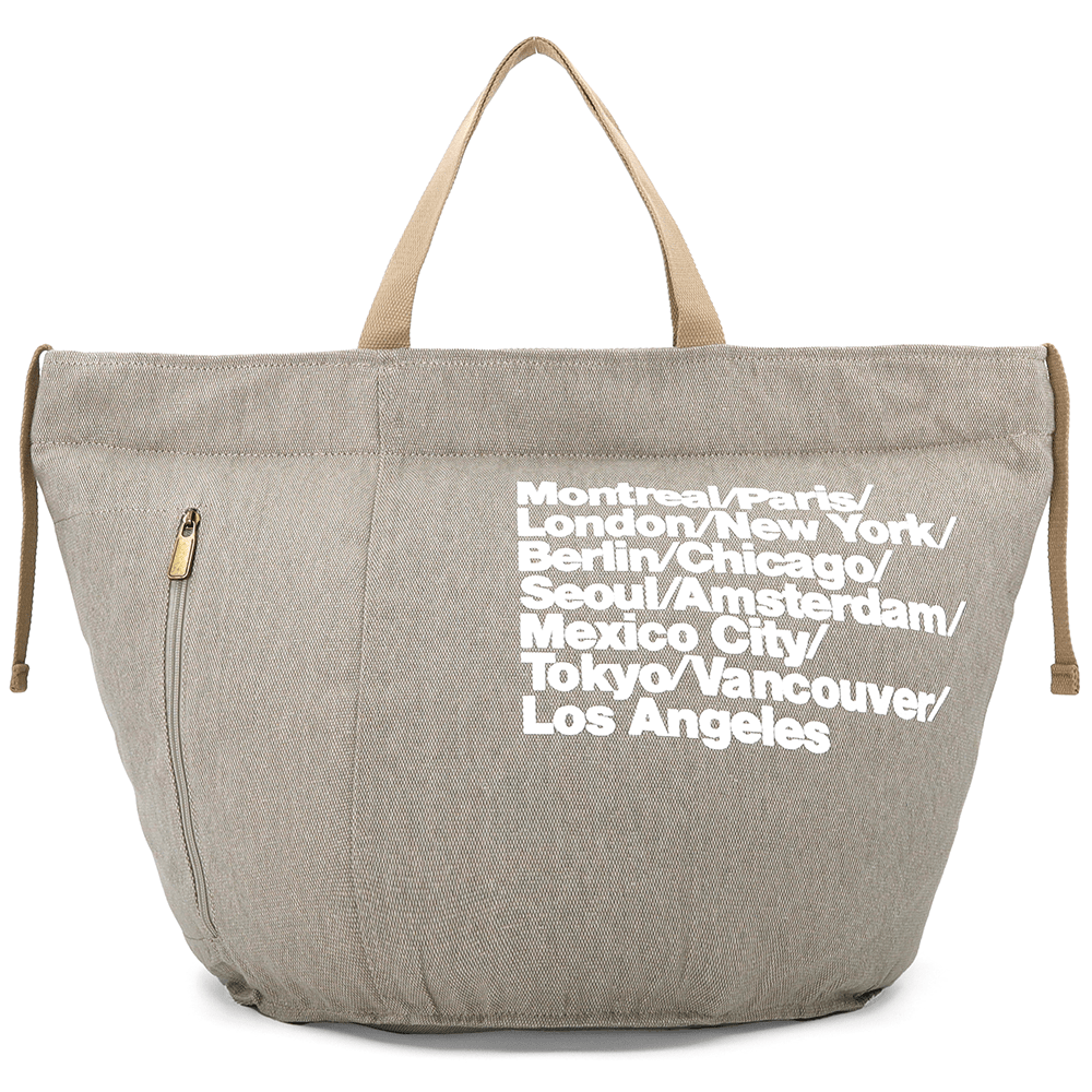 Nagy strandtáska Simona nyomtatással - szürke