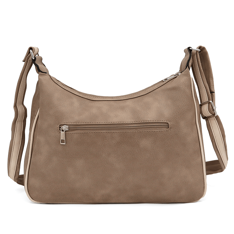 Válltáska sok zsebbel - világosbarna