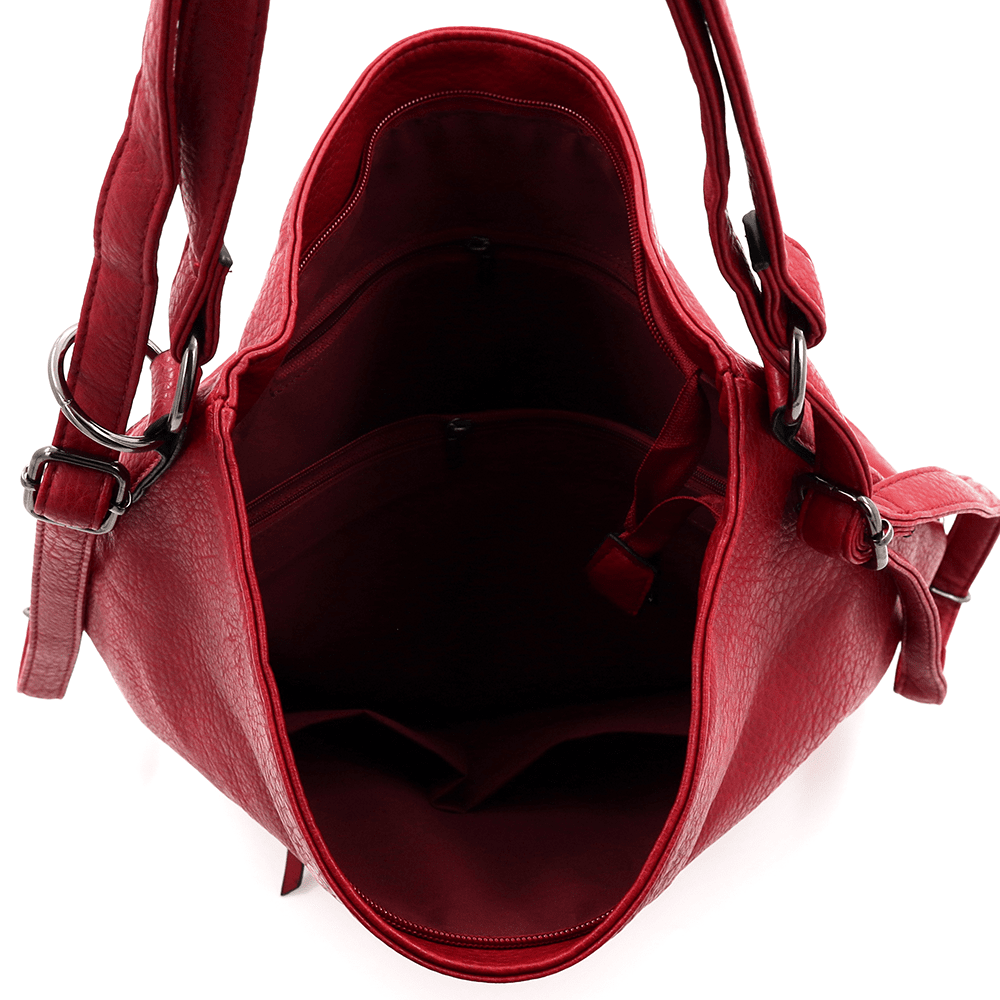 2 az 1-ben - Nagy táska és hátizsák Lora - piros