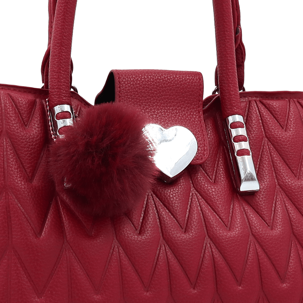 Női táska 3 rekesszel Love - piros