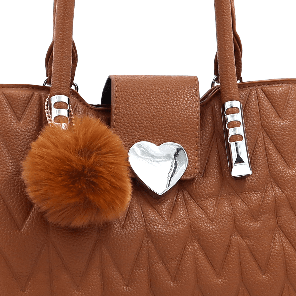 Női táska 3 rekesszel Love - cseréptetőbarna