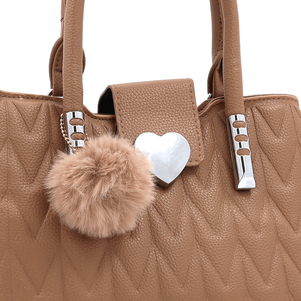 Női táska 3 rekesszel Love - barna