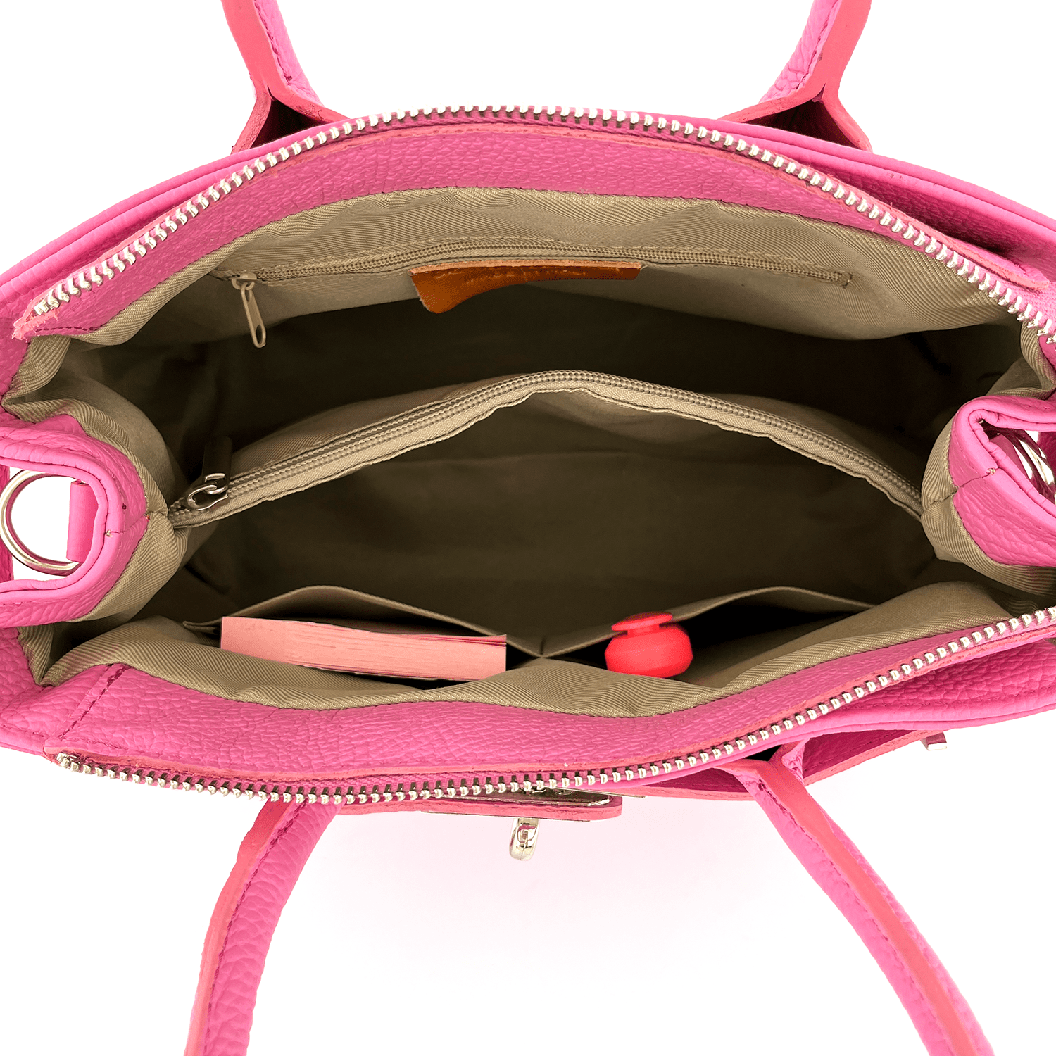 Luxus táska természetes bőrből Vivian - fukszia