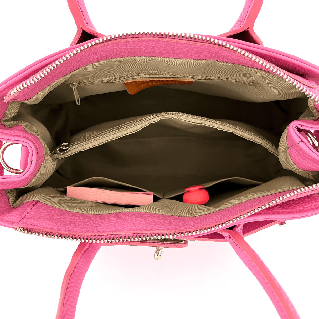 Luxus táska természetes bőrből Vivian - fukszia