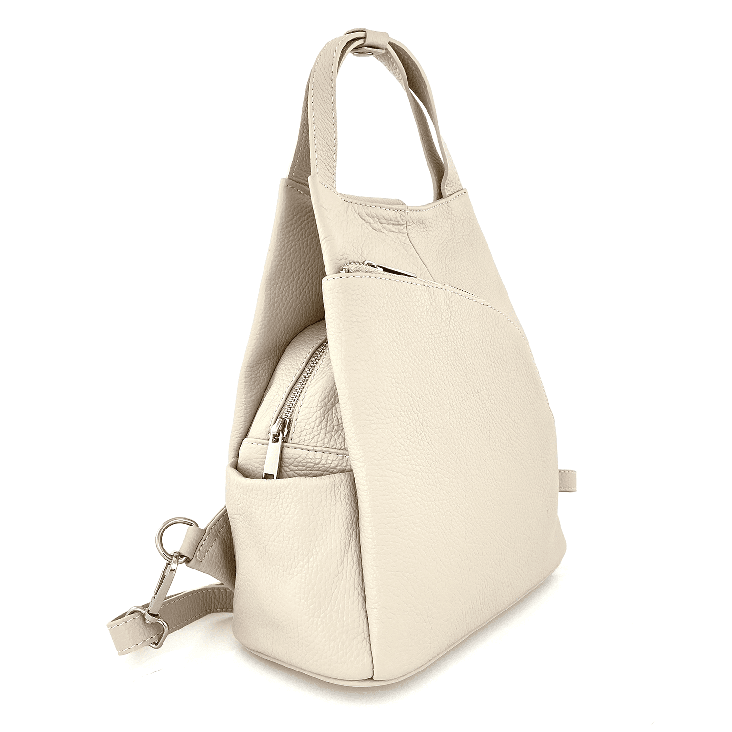 Lara természetes bőr hátizsák - bézs