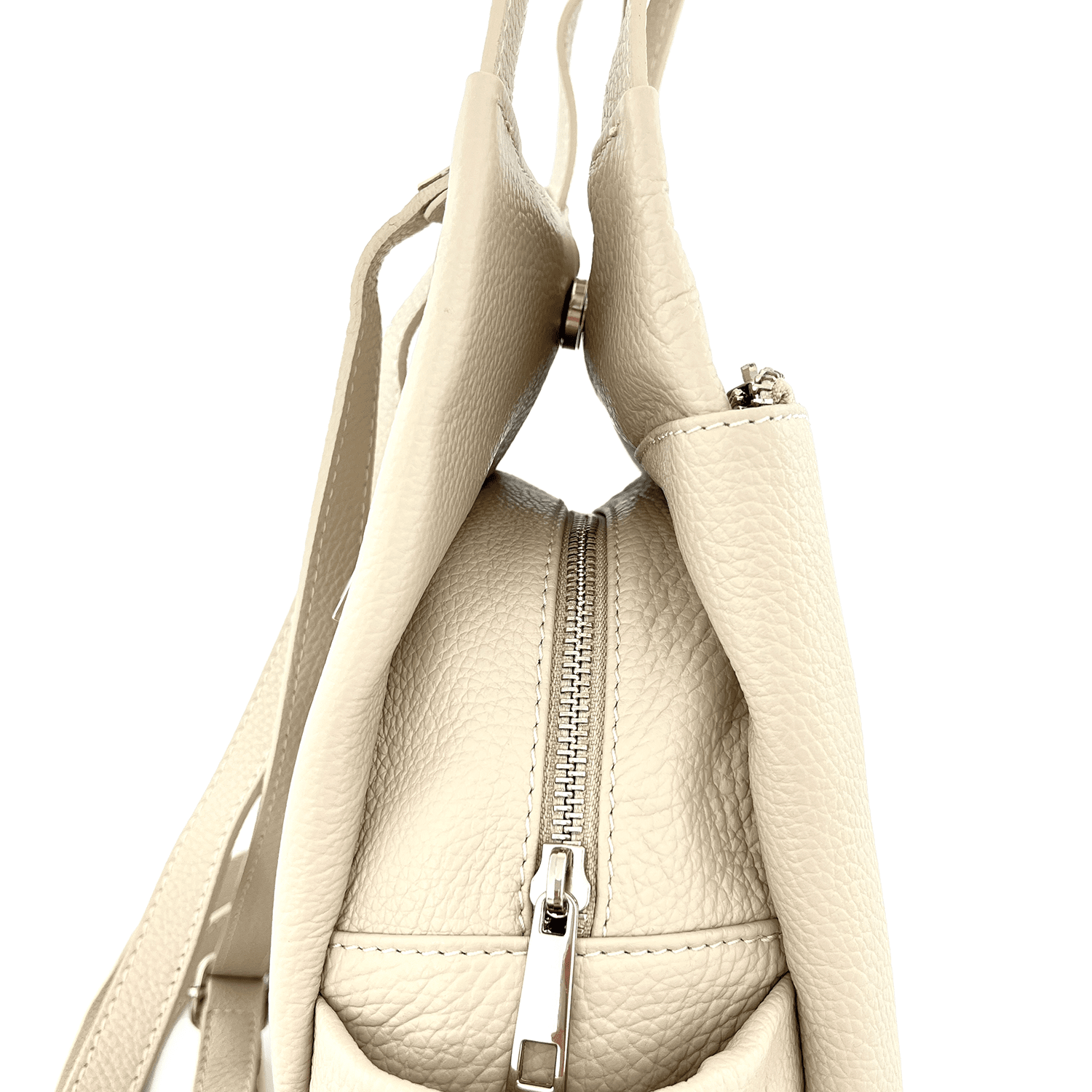 Lara természetes bőr hátizsák - bézs