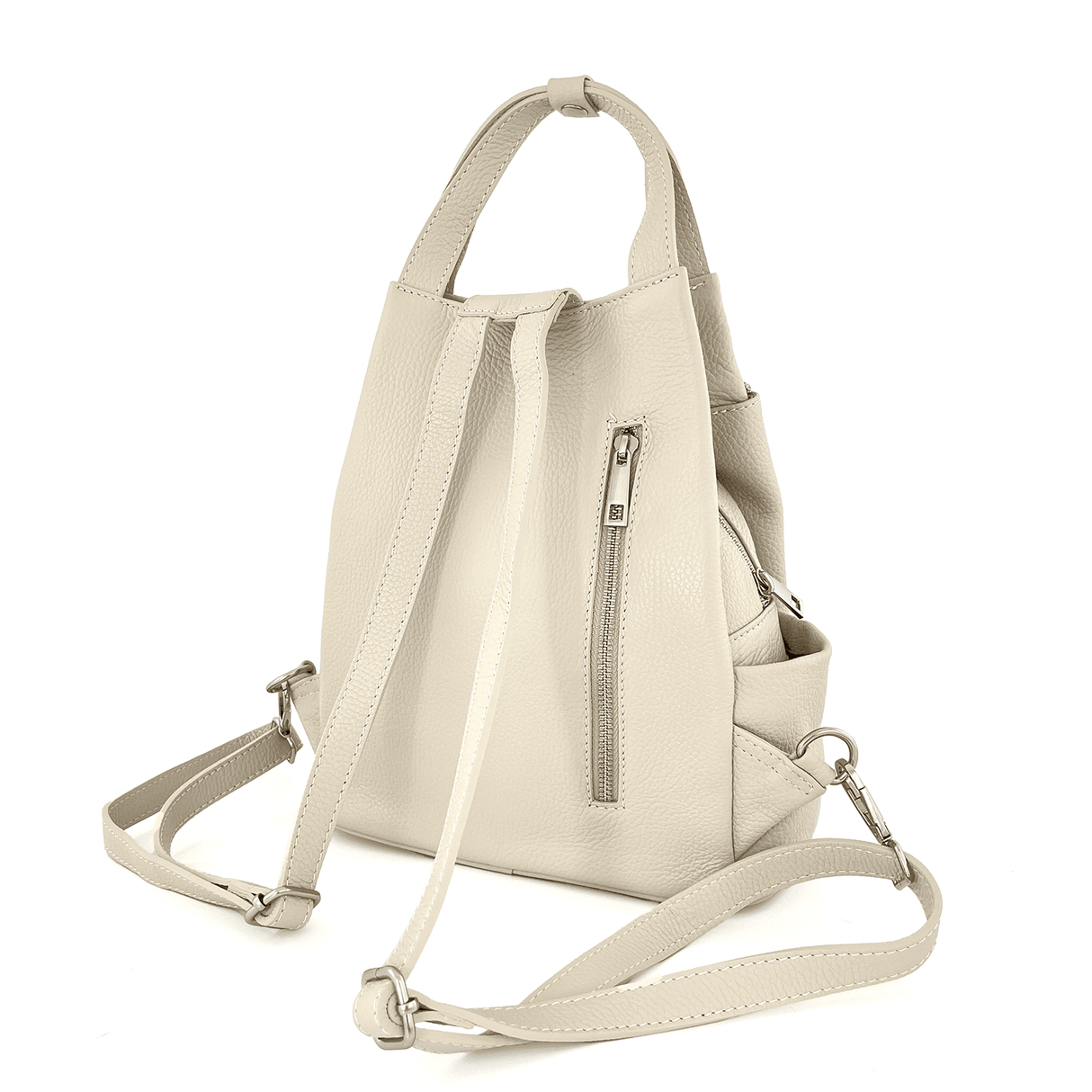 Lara természetes bőr hátizsák - bézs