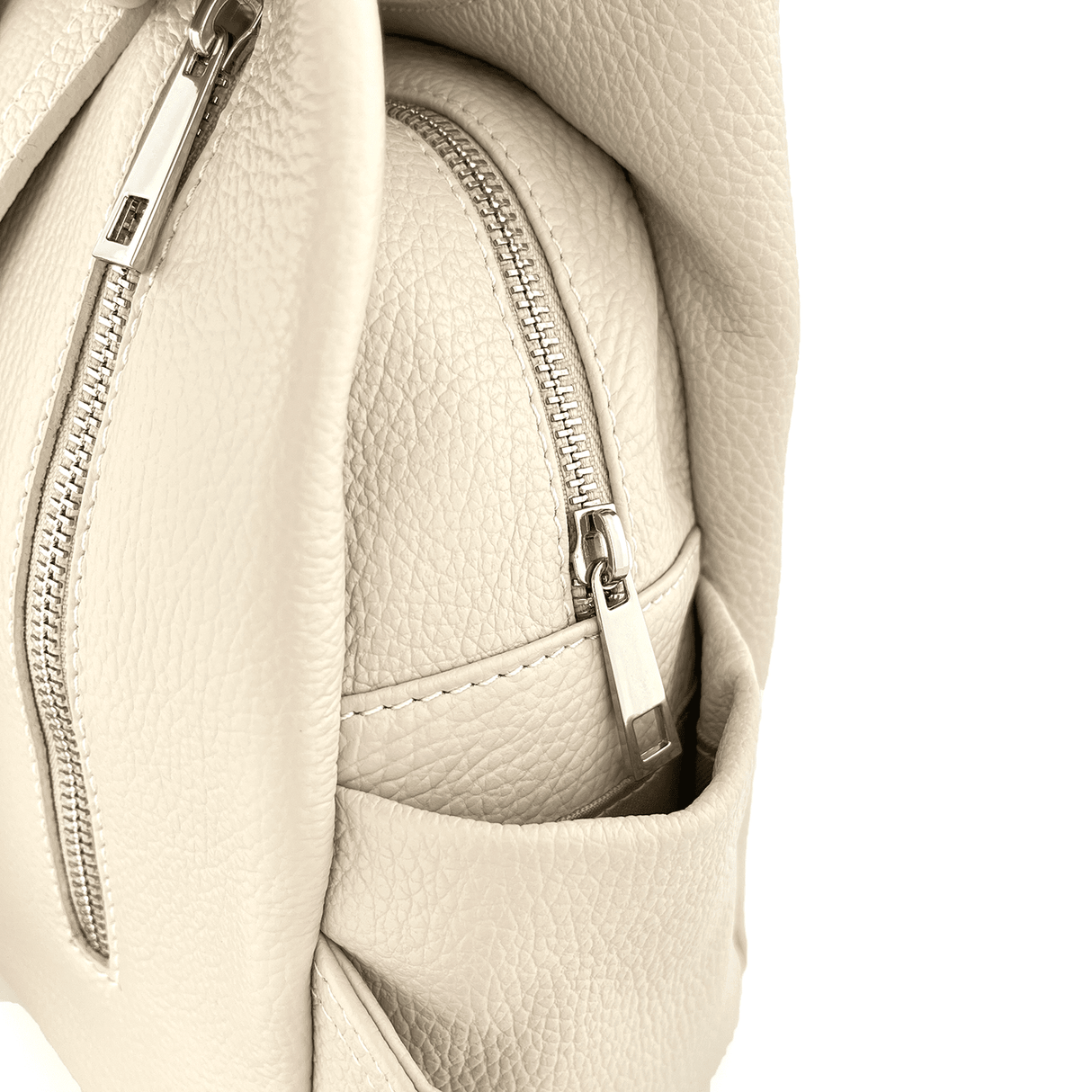 Lara természetes bőr hátizsák - bézs