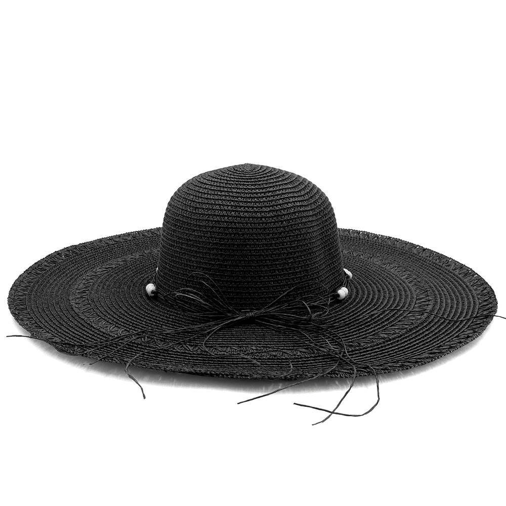 Női szalmakalap - fekete