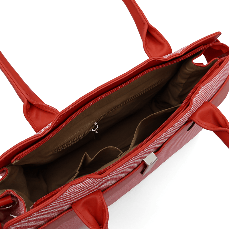 KÉSZLET - Nagy és kicsi női táska + válltáska - piros