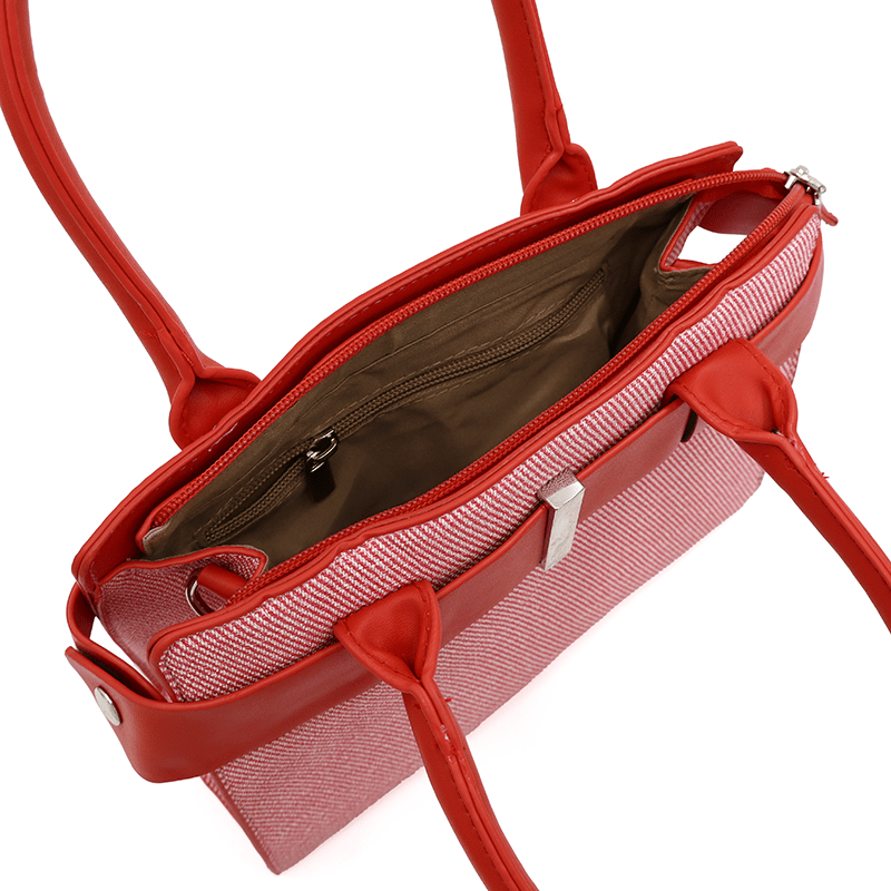 KÉSZLET - Nagy és kicsi női táska + válltáska - piros