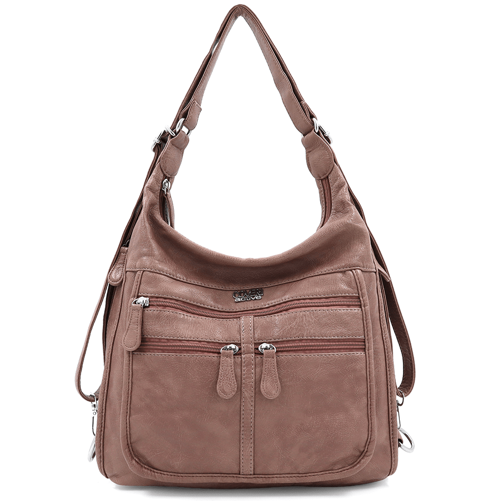 2 az 1-ben - Táska és hátizsák sok zsebbel Rubi - világosbarna