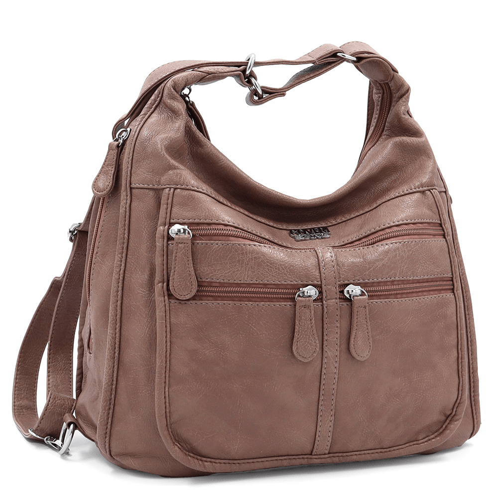 2 az 1-ben - Táska és hátizsák sok zsebbel Rubi - világosbarna