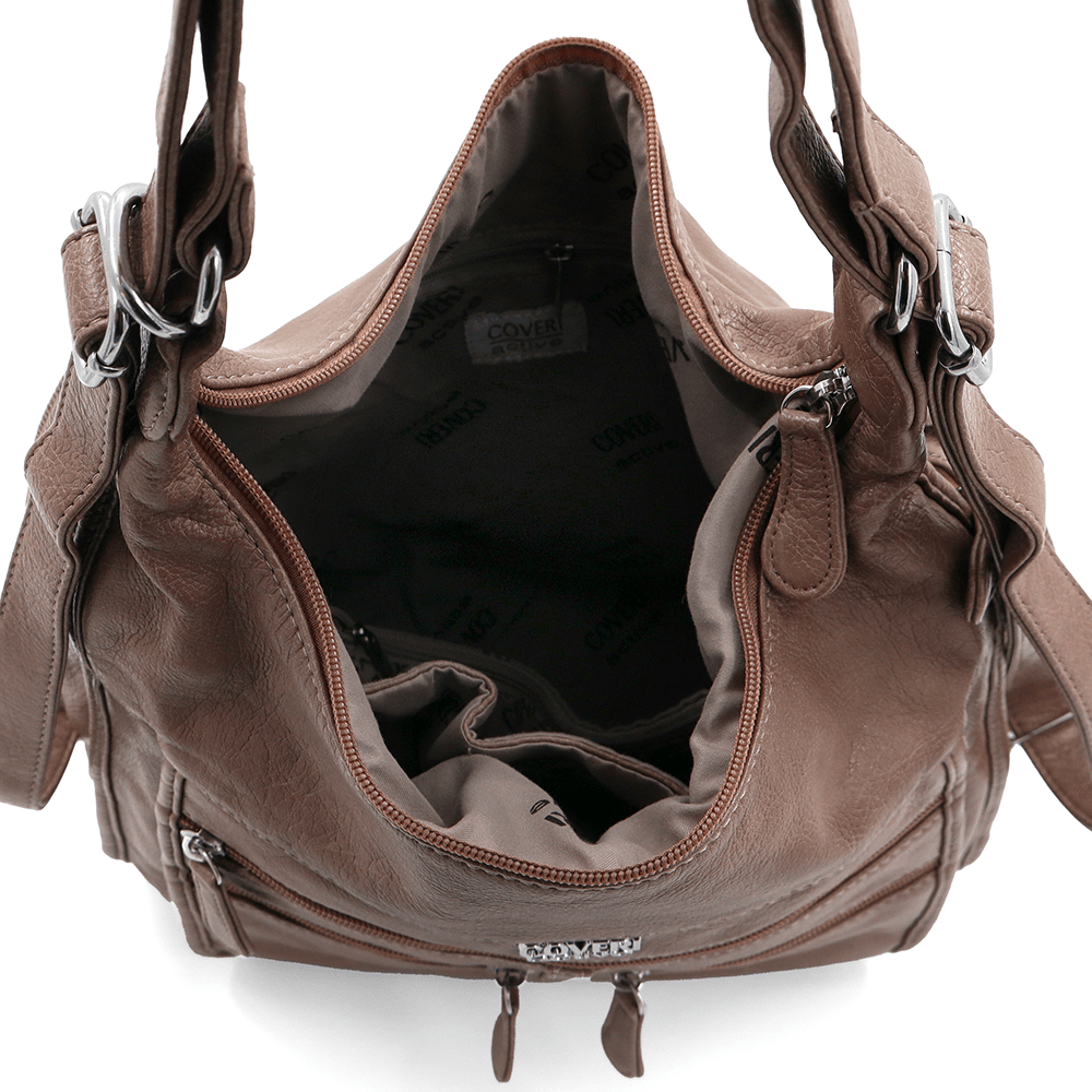 2 az 1-ben - Táska és hátizsák sok zsebbel Rubi - világosbarna