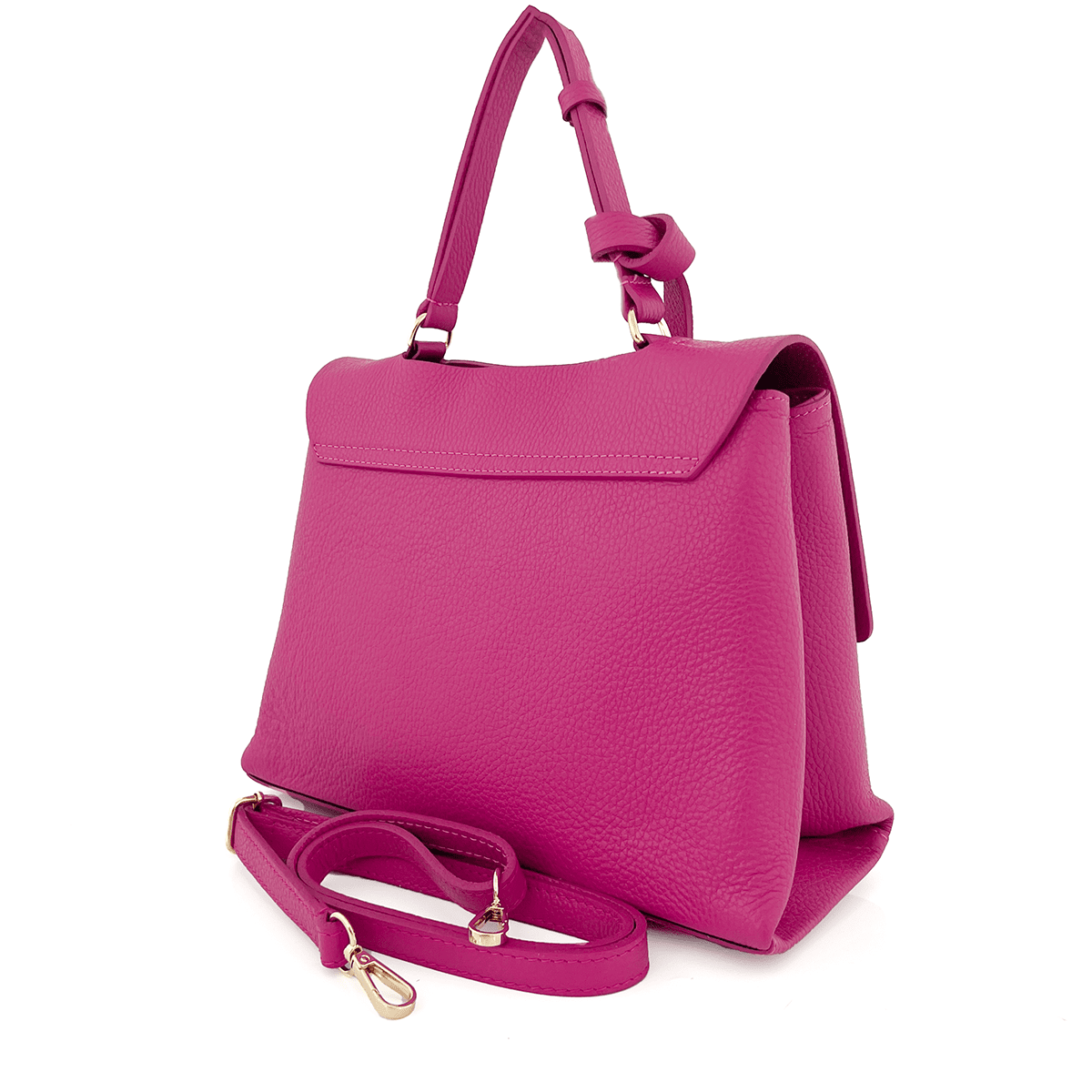 Női táska természetes bőrből Viola - fukszia
