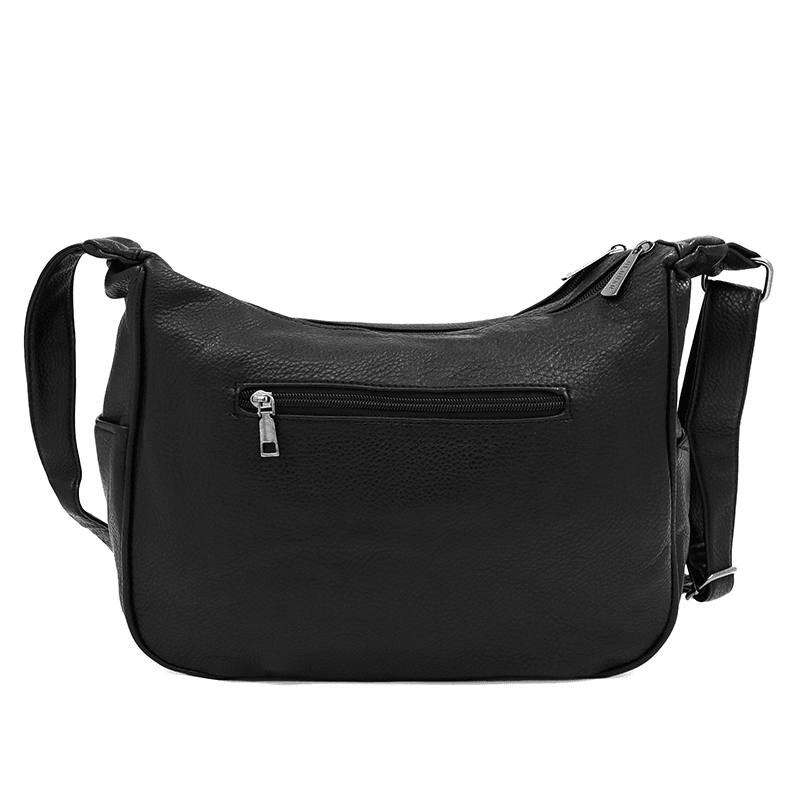 Válltáska 2 rekesszel és sok zsebbel - fekete